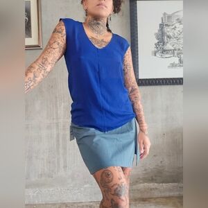 J. Crew Blue Sleeveless Blouse Size 0